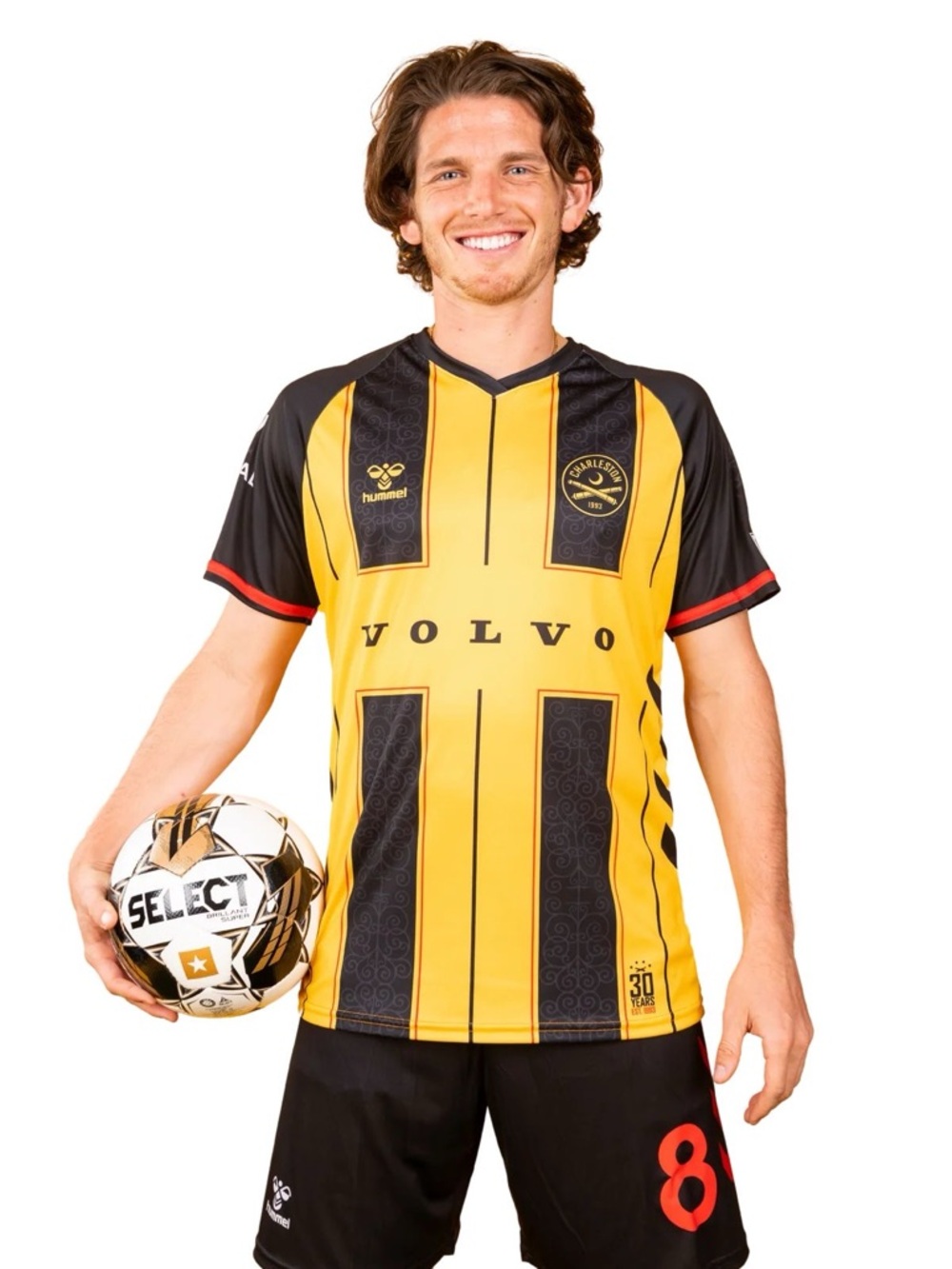 Charleston Battery 2023 Hummel Jersey Men XL Yellow Black Soccer Kit